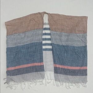 LOFT Women’s Blue & Tan Cotton Shaw